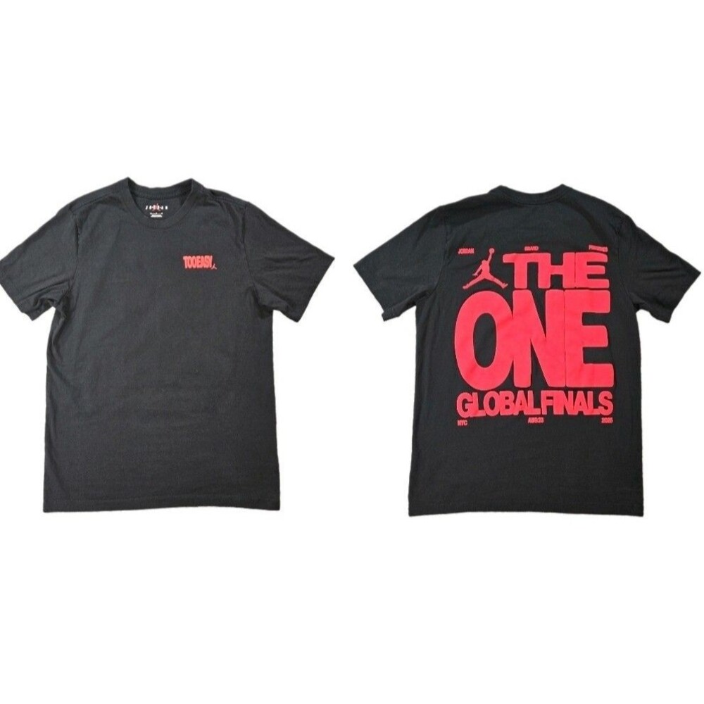 Mens Air Jordan T Shirts Too Easy The One Global Finals Medium Black